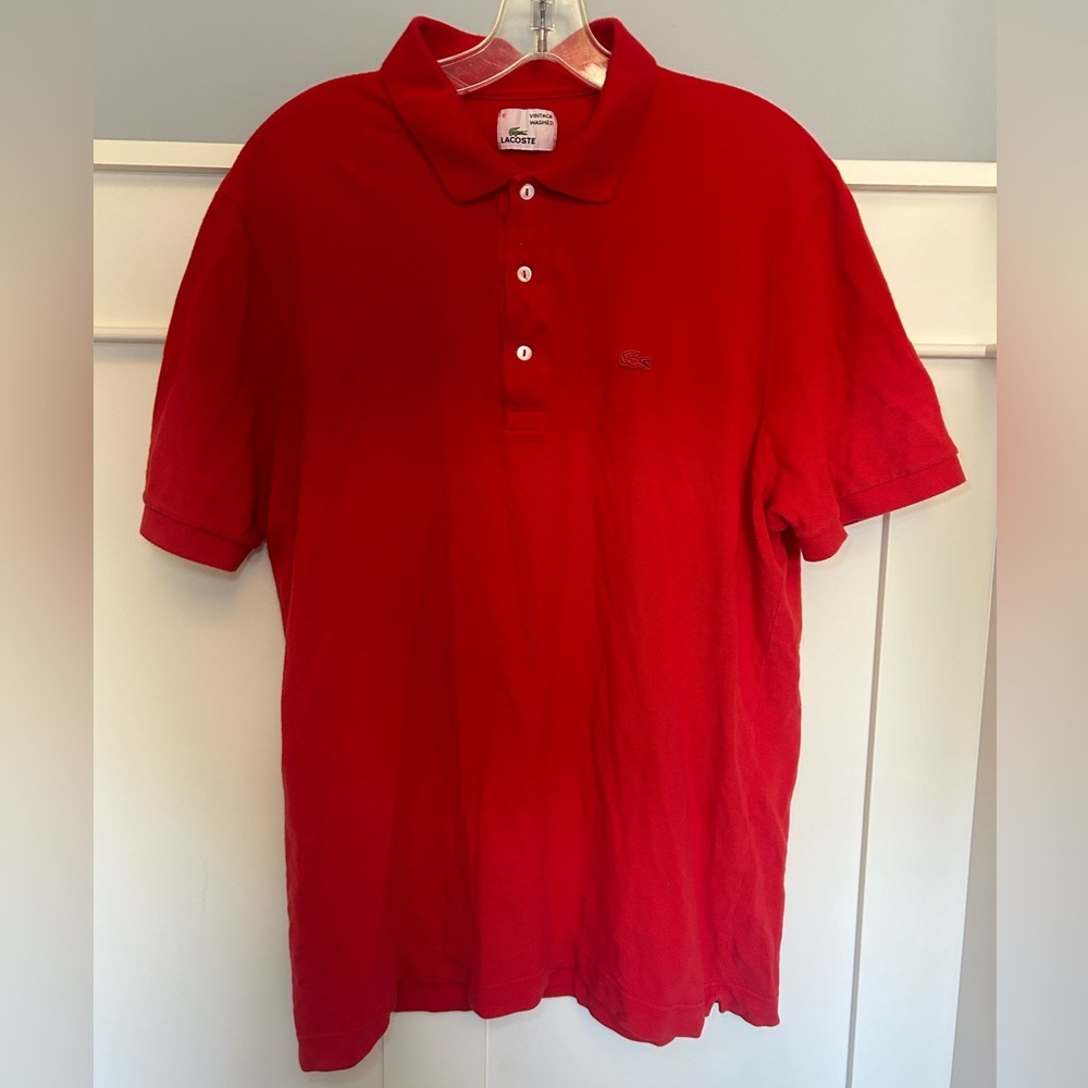 Vintage Red Gradient Lacoste polo shirt
